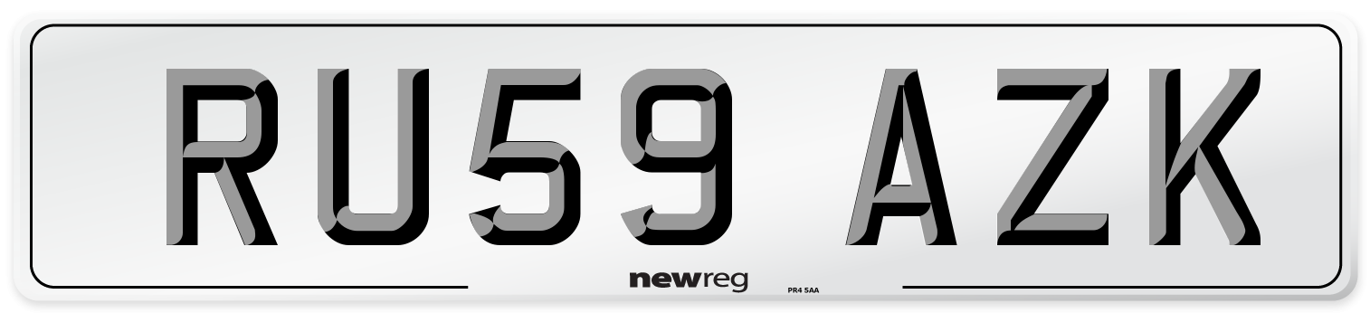 RU59 AZK Number Plate from New Reg